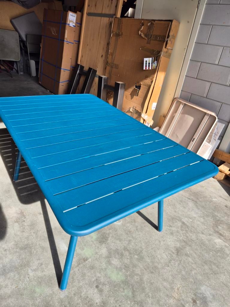 demo fermob tafel 165x100 acapulco blue Prijs p/st, Tuin en Terras, Tuintafels, Ophalen, Rechthoekig, Hout
