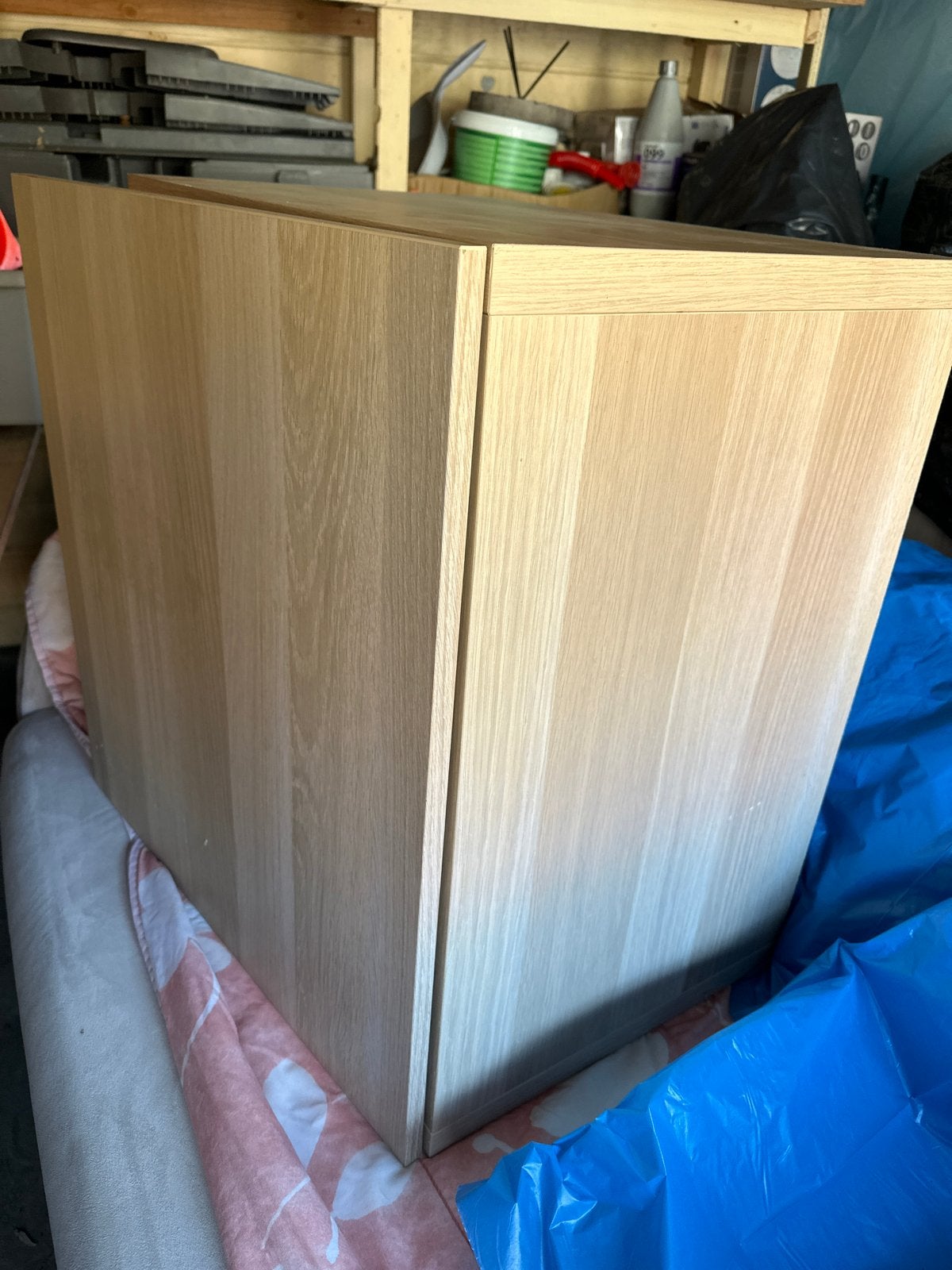 Houten kastje met glazen plank, Ophalen, Gebruikt