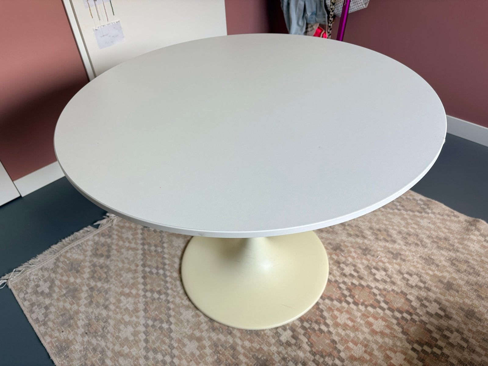 IKEA Docksta tafel wit - Gebruikt, nette staat, Huis en Inrichting, Ophalen, Kunststof, Gebruikt, Rond