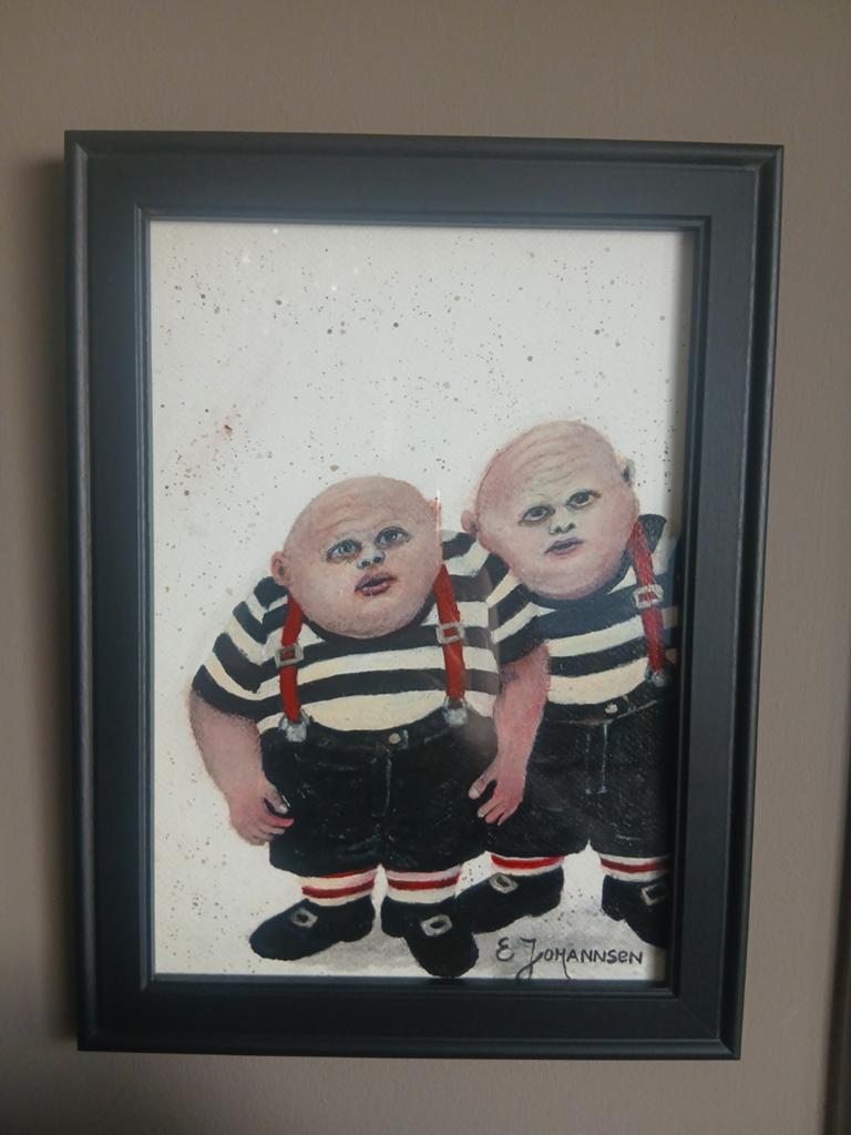 Tweedledum & Tweedledee - Alice in Wonderland Schilderij, Ophalen of Verzenden