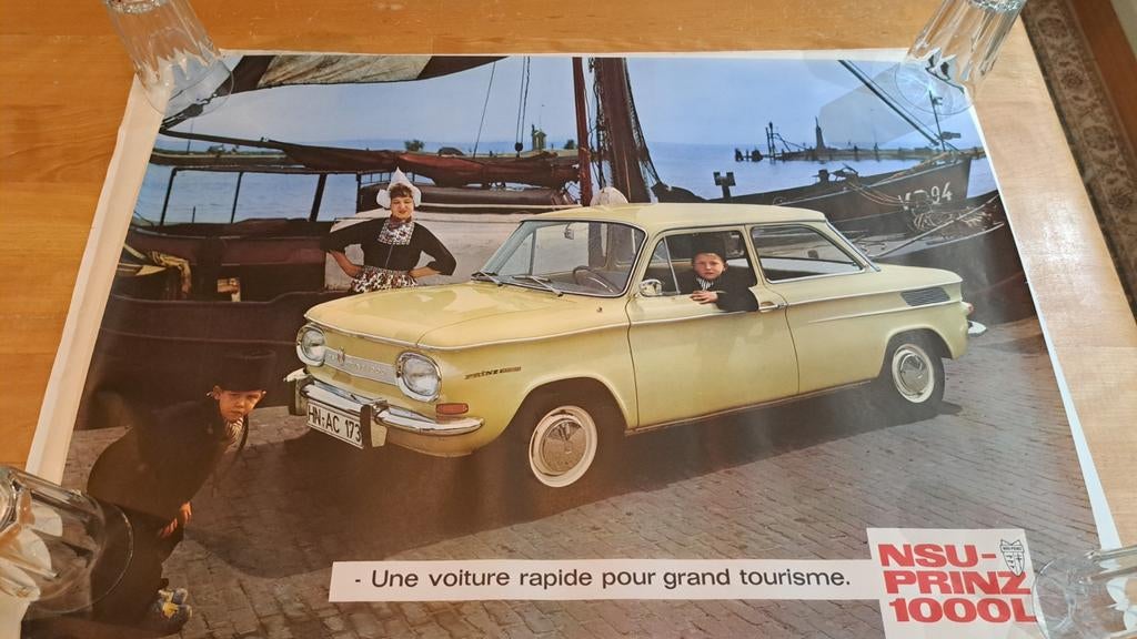 NSU TT A1 Poster - Originele Reclame Reproductie 1967, Rechthoekig Staand, Nieuw, Ophalen of Verzenden, A1 t/m A3