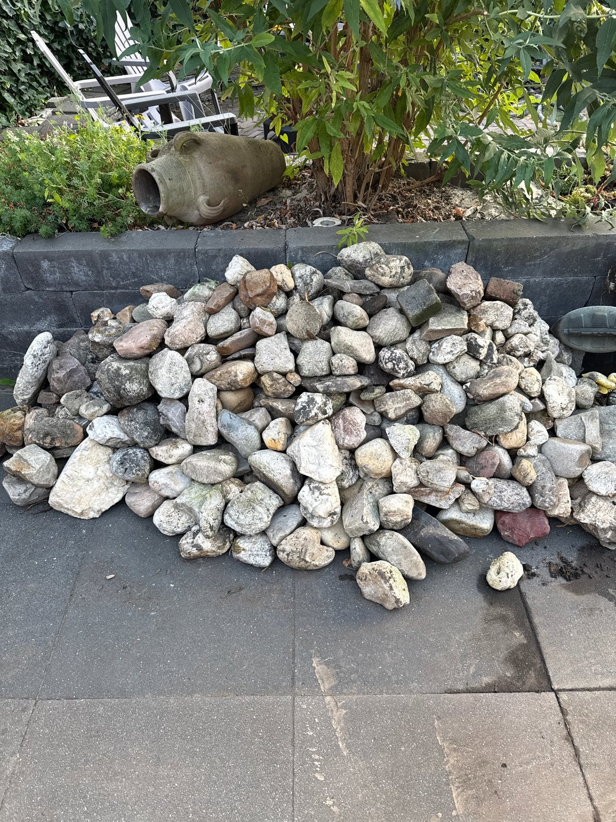 Mooie partij sierkeien voor de tuin, Tuin en Terras, Grind, Keien en Split, Ophalen, Gebruikt, Grijs, Kei