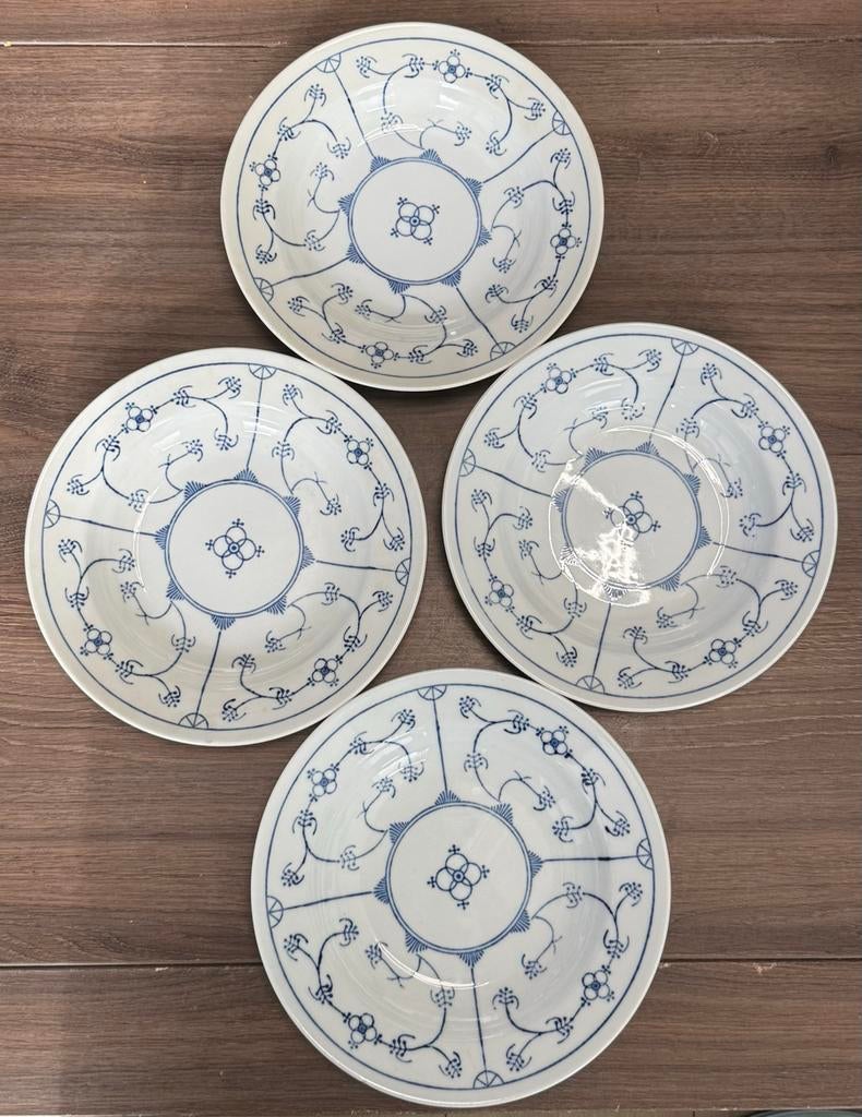 4 Jäger diepe borden, Indisch Blauw decor, Ophalen of Verzenden
