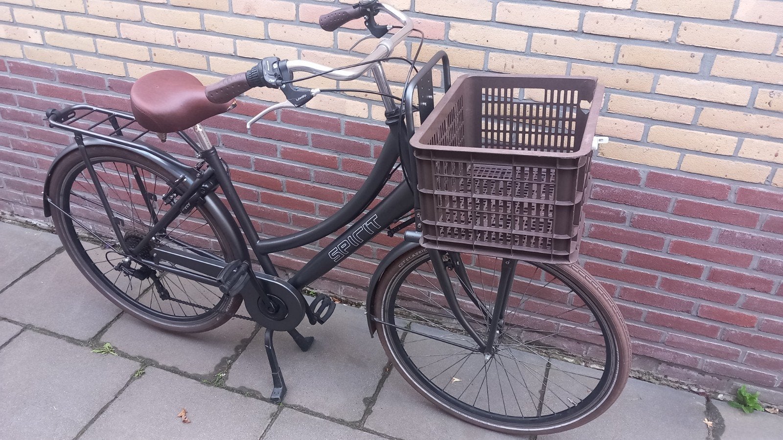 Transportfiets Dames 50cm met krat en 6 versnellingen, Fietsen en Brommers, Fietsen | Dames | Damesfietsen, Gebruikt, Velgrem