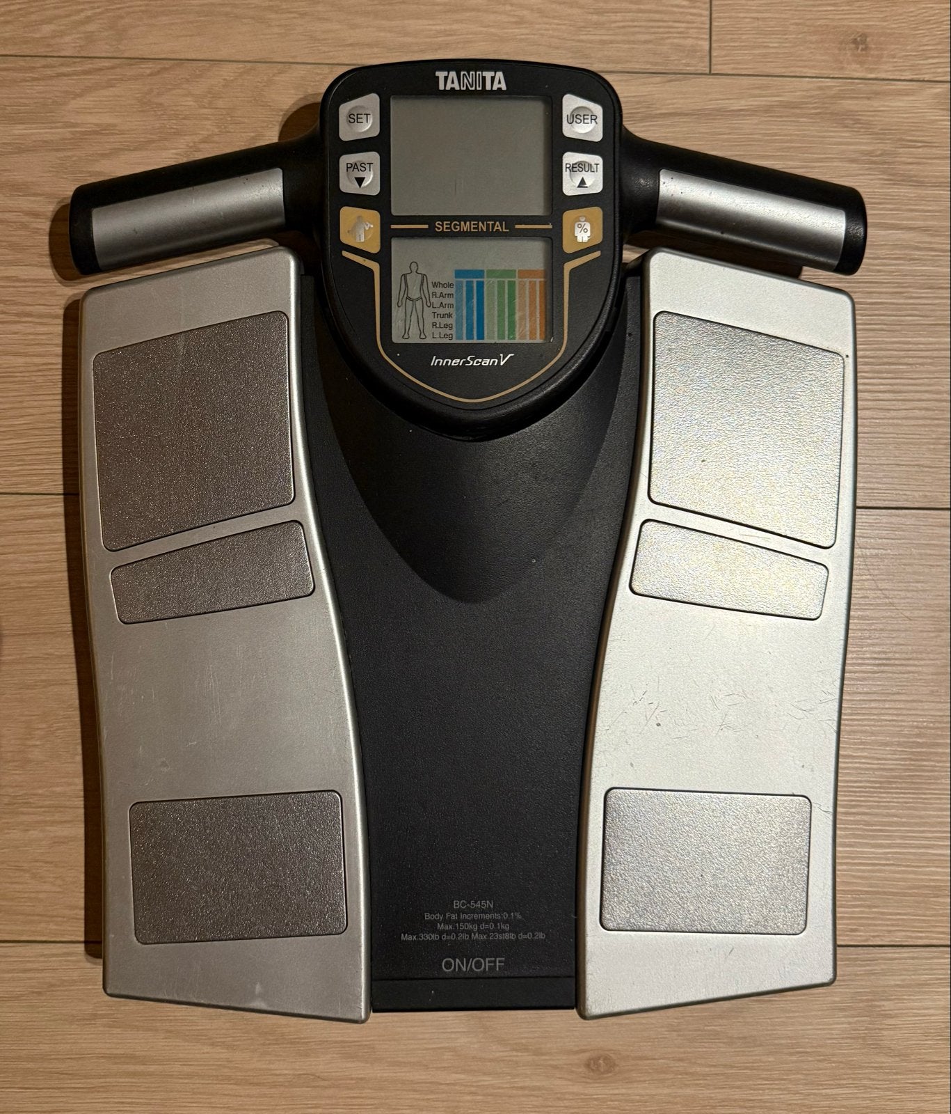 Tanita Innerscan V BC-545N Personenweegschaal, Ophalen, Gebruikt, 1 tot 500 gram, 100 kg of meer
