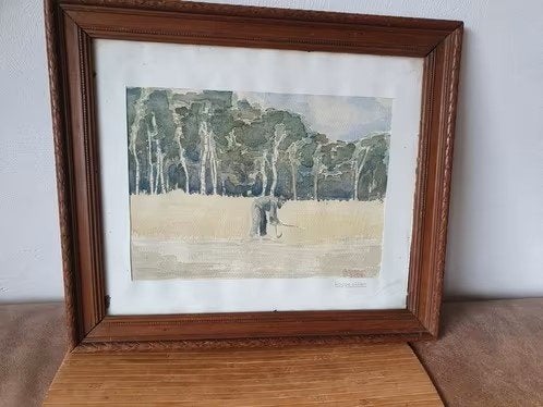 aquarel G. Schut Putten Rogge Zichten door Reinout Dijkhuis, Ophalen