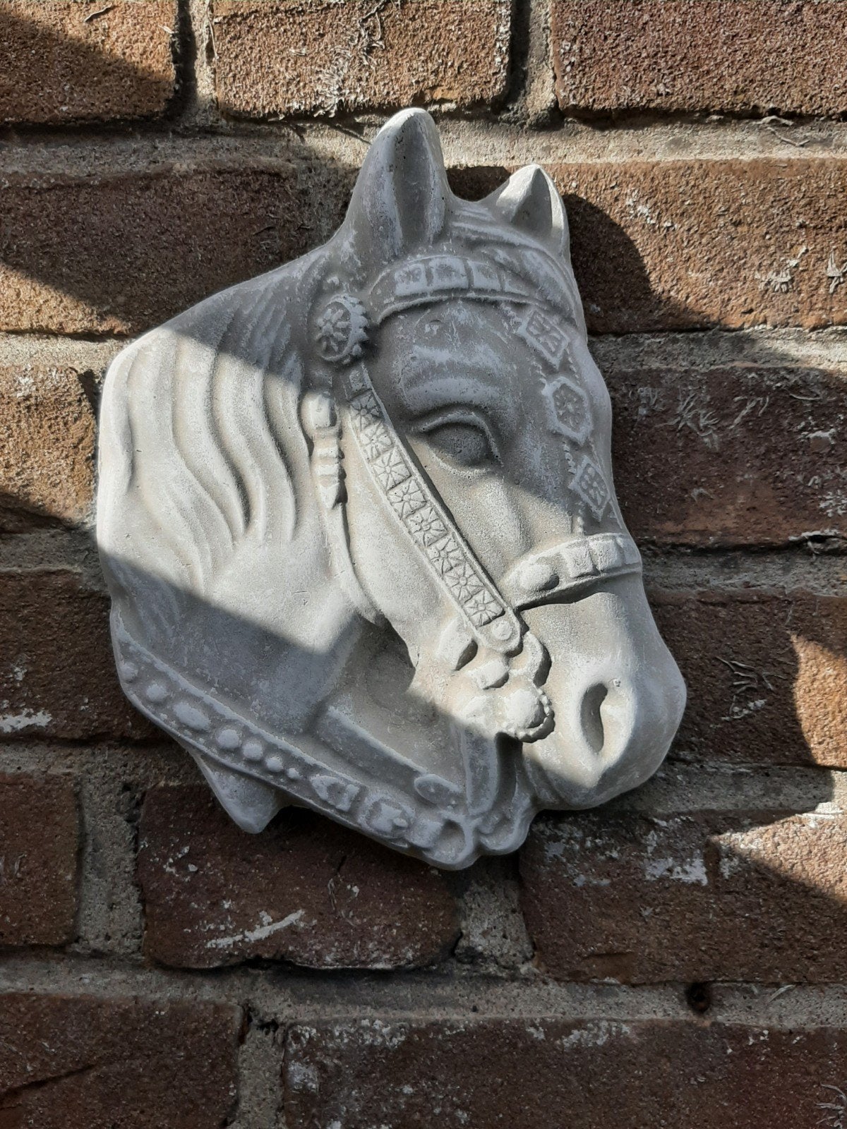 Paard wanddecoratie betonnen beeld tuinbeeld beton, Ophalen of Verzenden