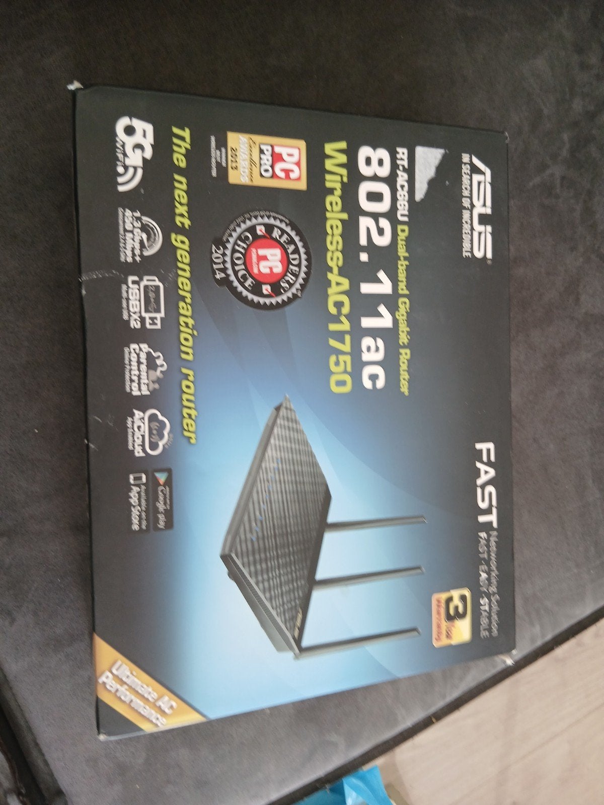 ASUS RT-AC68U Dual-band Gigabit Router Wireless-AC1750 mp1, Computers en Software, Routers en Modems, Ophalen of Verzenden, Zo goed als nieuw