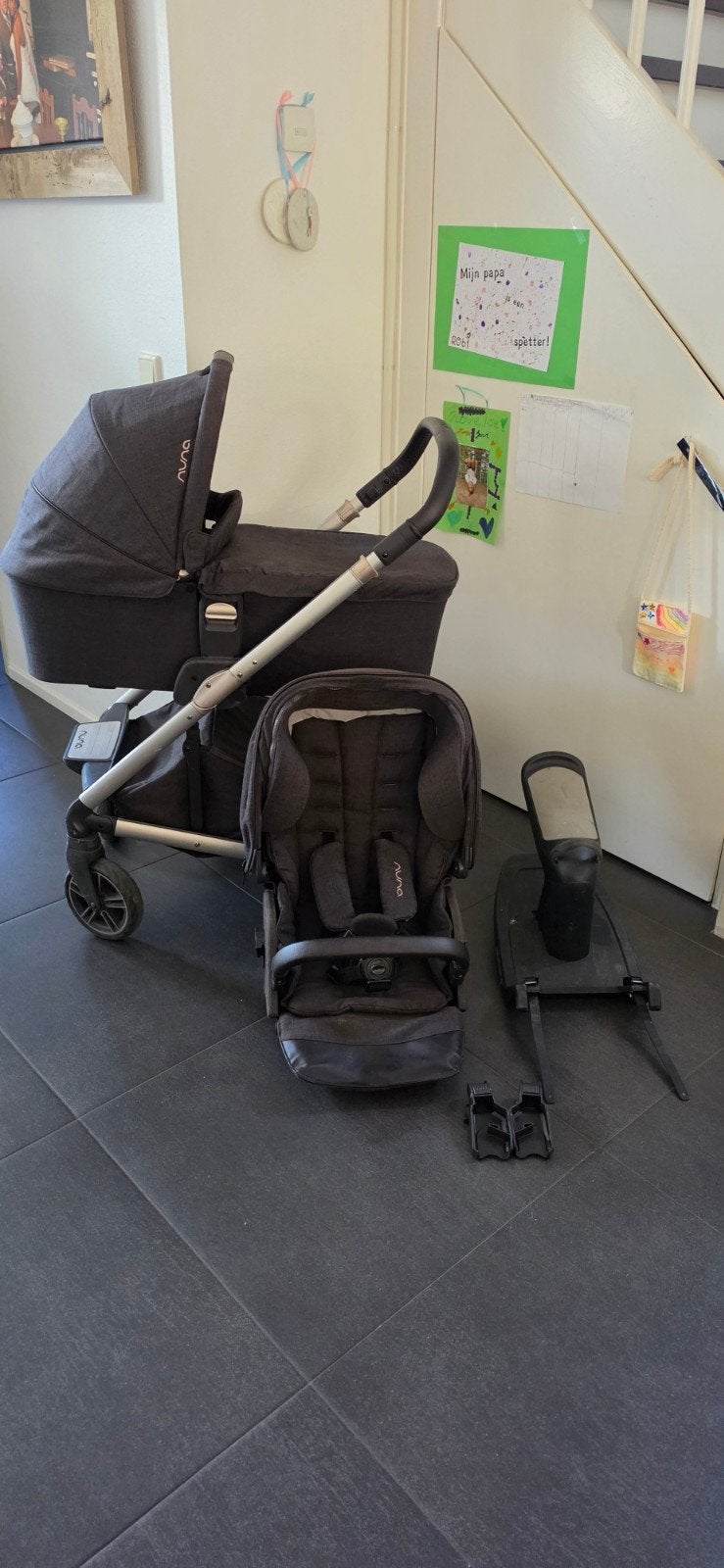 Nuna Mixx Next kinderwagen met reiswieg en meer, Ophalen of Verzenden, Zo goed als nieuw, Overige merken, Verstelbare duwstang