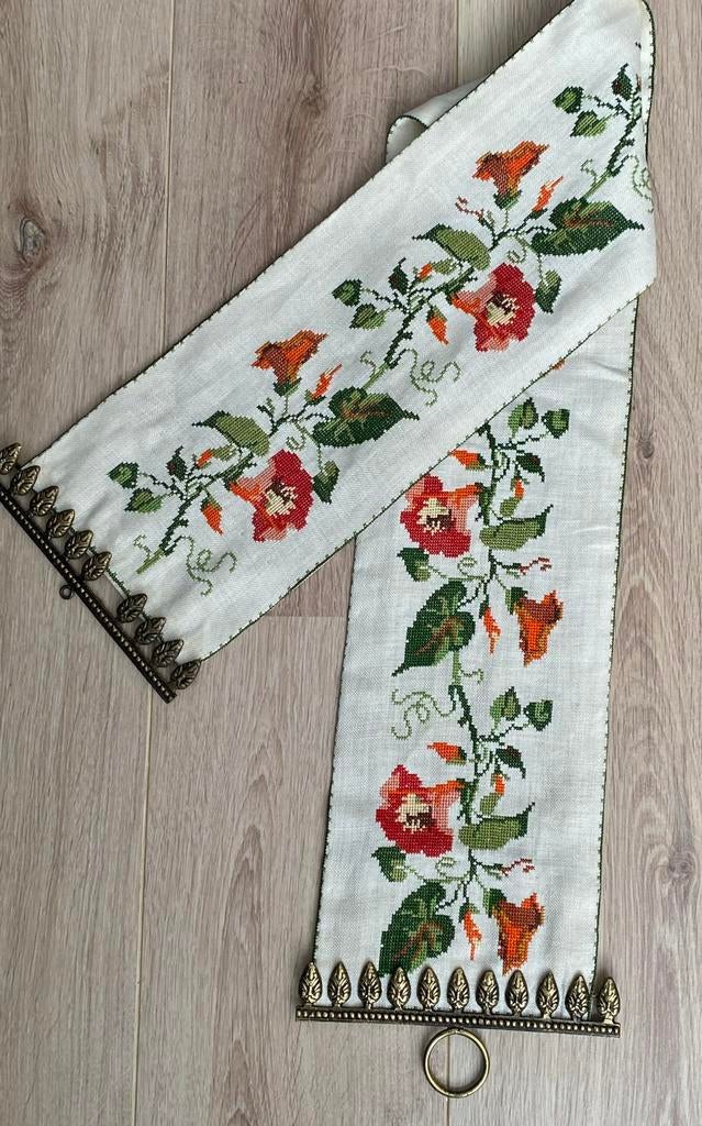 Schellekoord met bloemenmotief 120 x 17 cm Vintage, Ophalen of Verzenden, Zo goed als nieuw