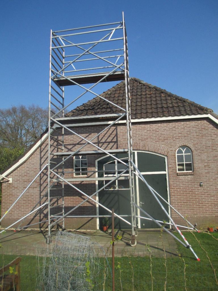 Rolsteiger te Huur, Doe-het-zelf en Verbouw, Steigers, Ophalen, Zo goed als nieuw, Rolsteiger of Kamersteiger, 5 meter of hoger