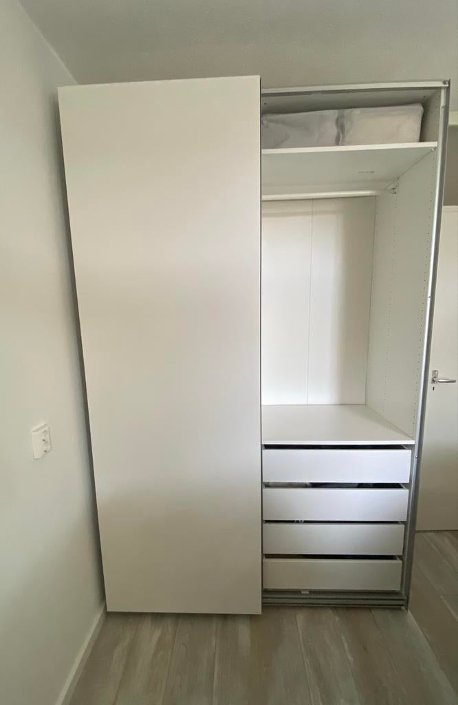IKEA PAX Kast met Schuifdeuren en Lades - Wit, Ophalen, Overige materialen, 200 cm of meer, 150 tot 200 cm
