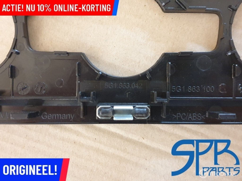GOLF 7 INLEG RAND OMRANDING Climatronic 5G1863042 LICHTGRIJS, Gebruikt, Volkswagen, Ophalen of Verzenden, Volkswagen