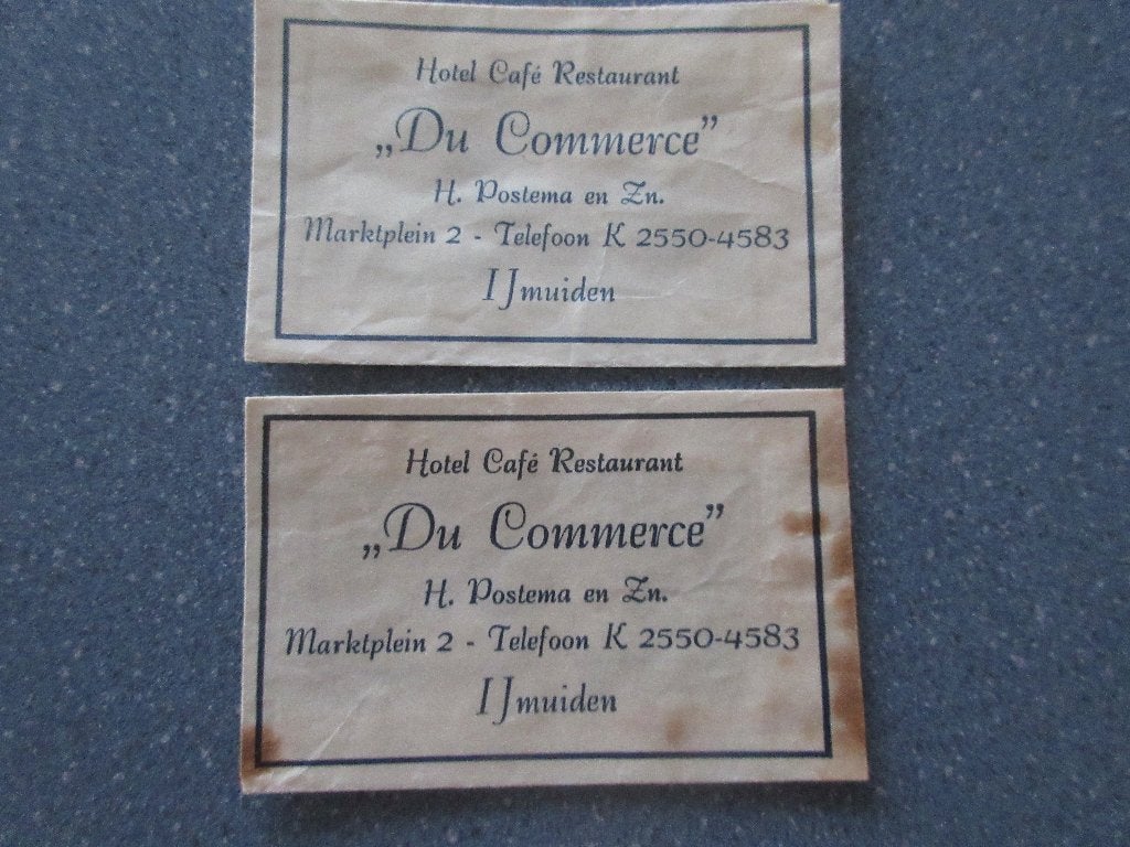 2 x IJmuiden, hotel-café-rest. Du Commerce, Verzenden, Nederland