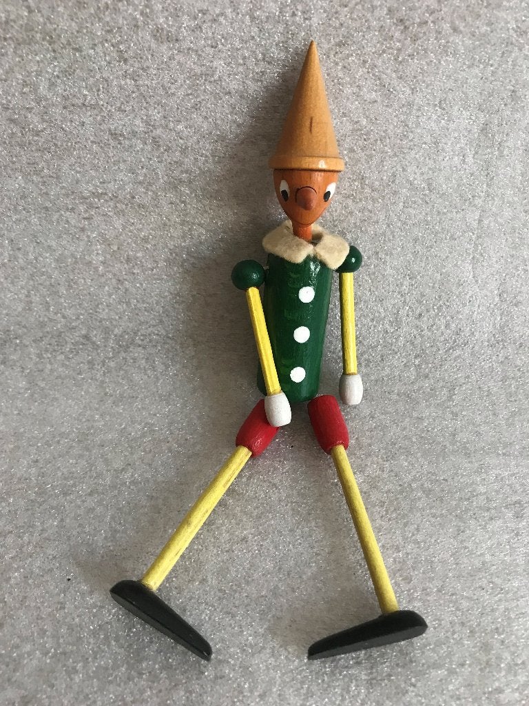 Vintage Pinokkio Figuur Hout 15 cm, Verzamelen, Ophalen of Verzenden, Gebruikt