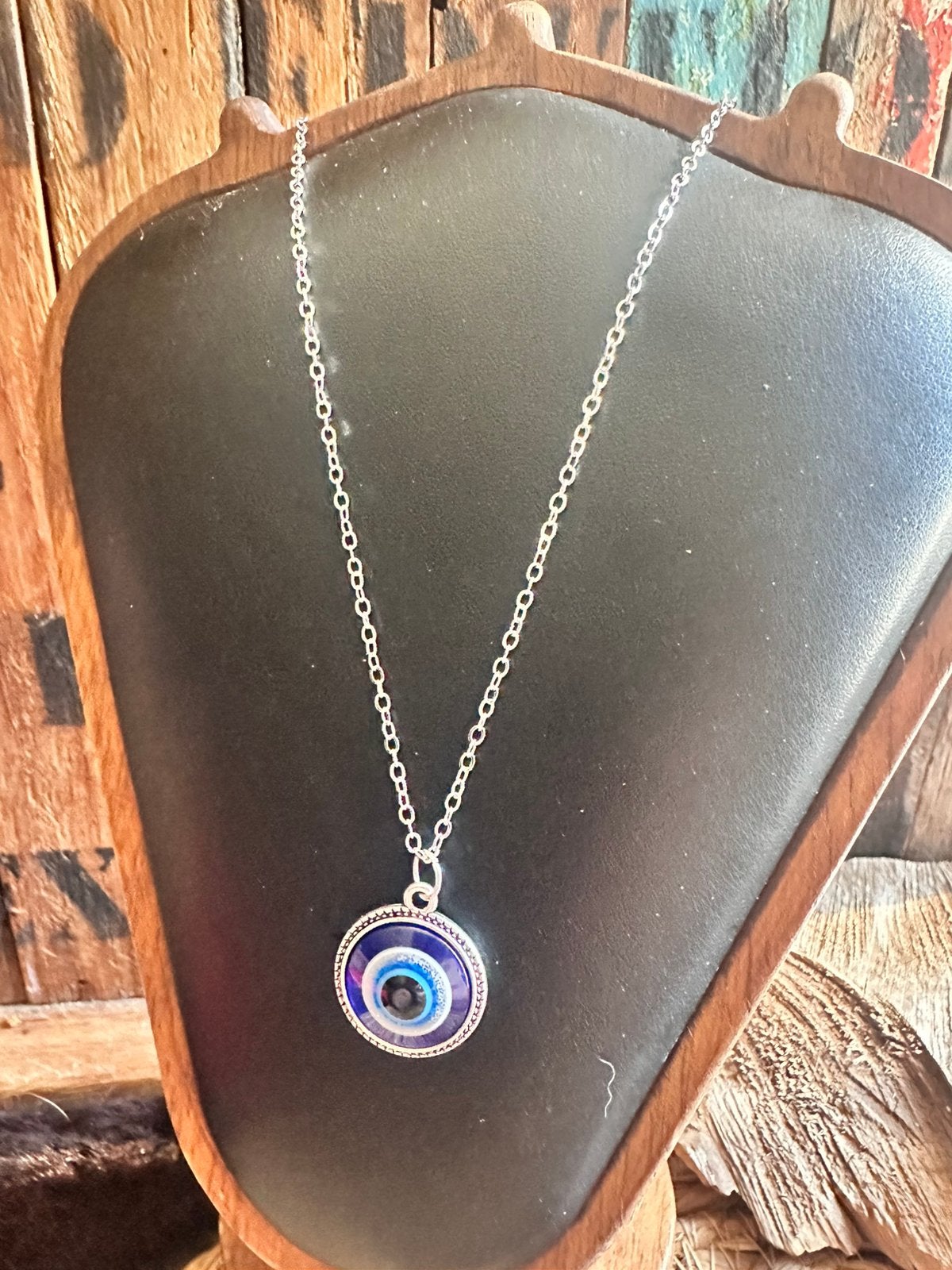 Boho halsketting / blauw oog / bescherming / nieuw, Ophalen of Verzenden, Nieuw, Overige materialen