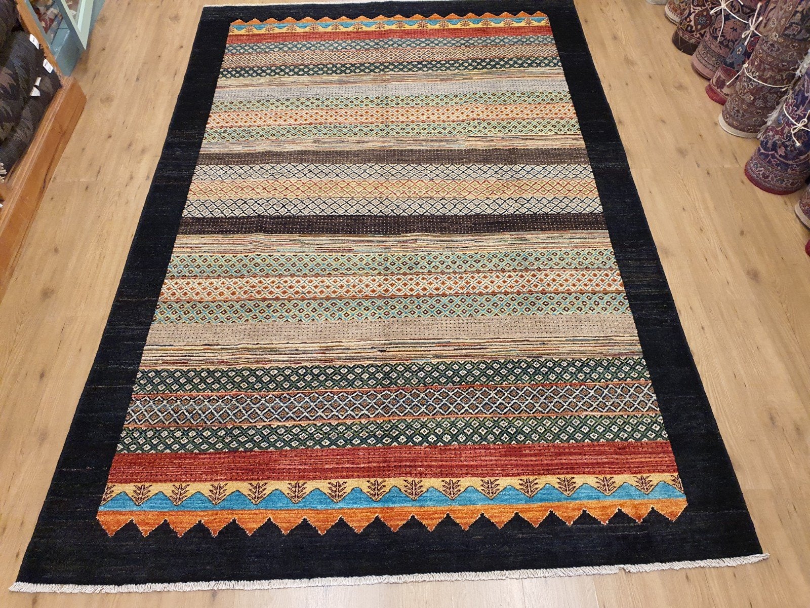 Handgeknoopt oosters tapijt modern design 294x198, Info@SlatsAntiek.nl, Perzisch modern, 150 tot 200 cm, Vof Slats Antiek