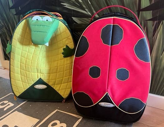 Sammie Samsonite koffer krokodil en lieveheersbeestje, Ophalen, Gebruikt, 30 cm of meer