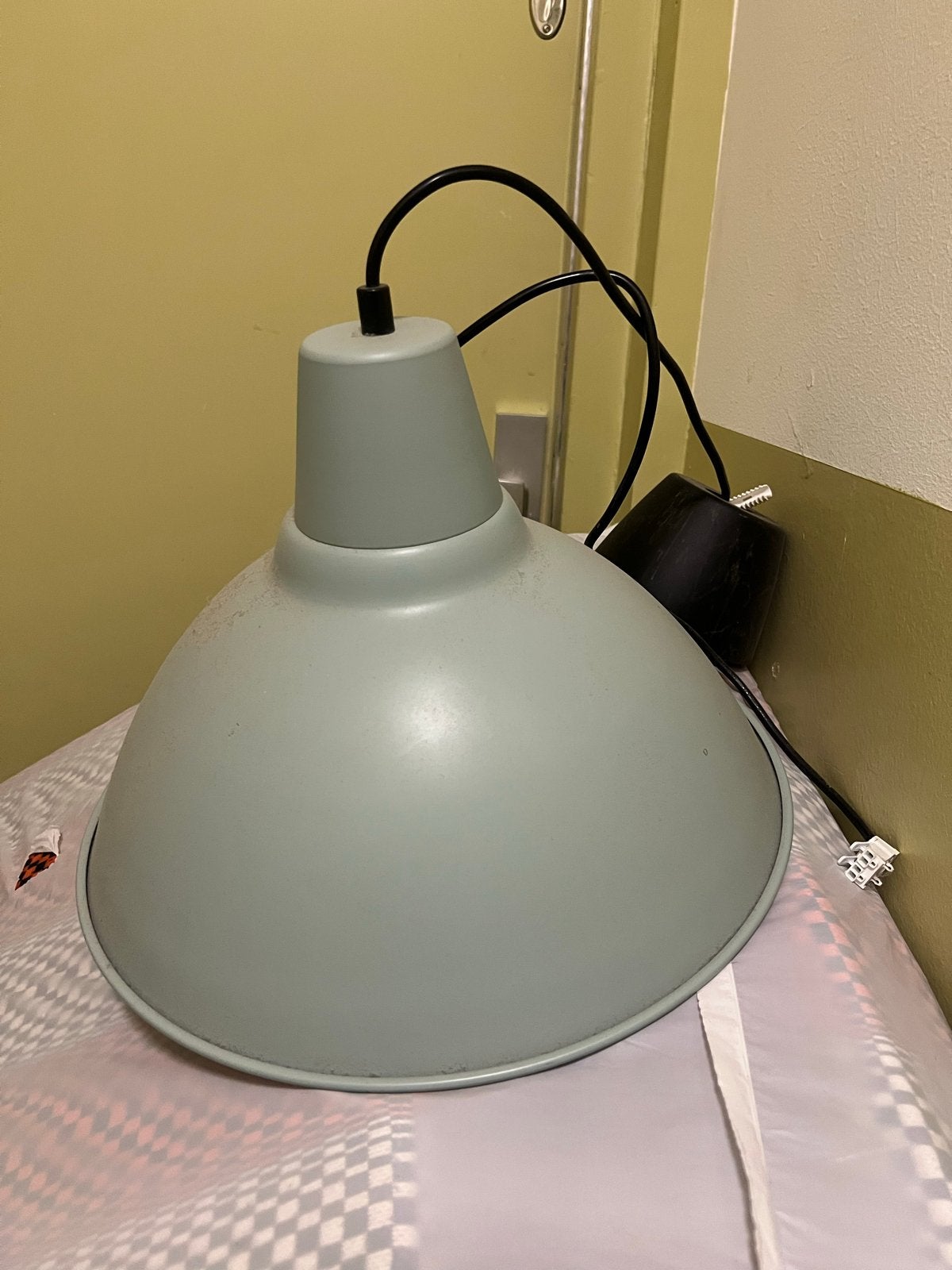 IKEA lichtgroene hanglamp - Max 22W, Ophalen, Gebruikt, Metaal