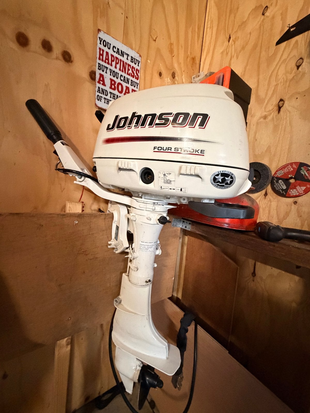 Johnson Four Stroke Buitenboordmotor - Zo goed als nieuw, Minder dan 5 pk, Viertaktmotor, Ophalen of Verzenden, Zo goed als nieuw