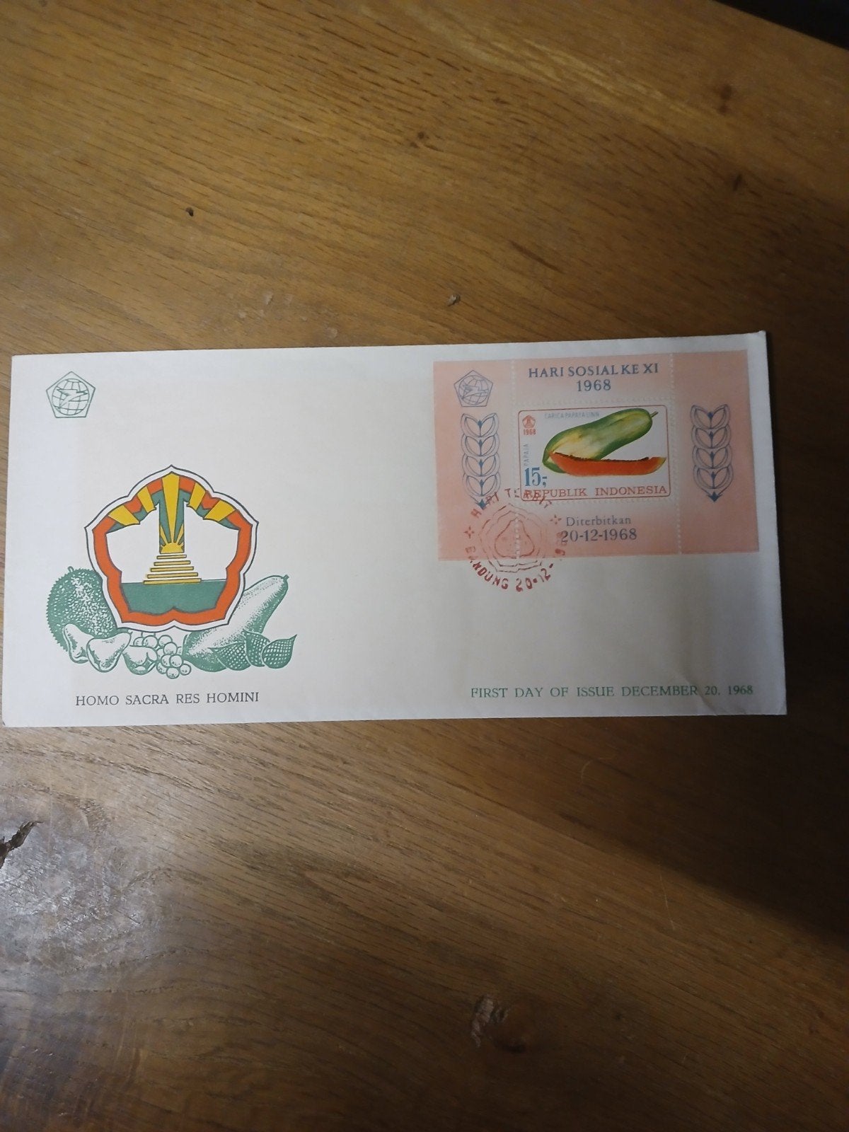 Eerste Dag Envelop Indonesië 1968 - Hari Sosial Ke XI, Ophalen of Verzenden, Onbeschreven, Rest van de wereld