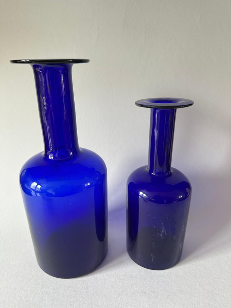2 Otto Brauer Kobaltblauwe Gul Vazen Holmegaard 1962, Ophalen of Verzenden