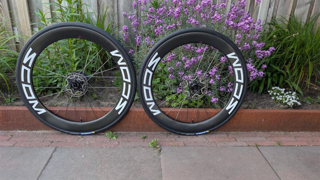 SCOM Ultra 62Carbon Wielset met Michelin Power Cup banden, Fietsen en Brommers, Wiel, Ophalen of Verzenden, Zo goed als nieuw