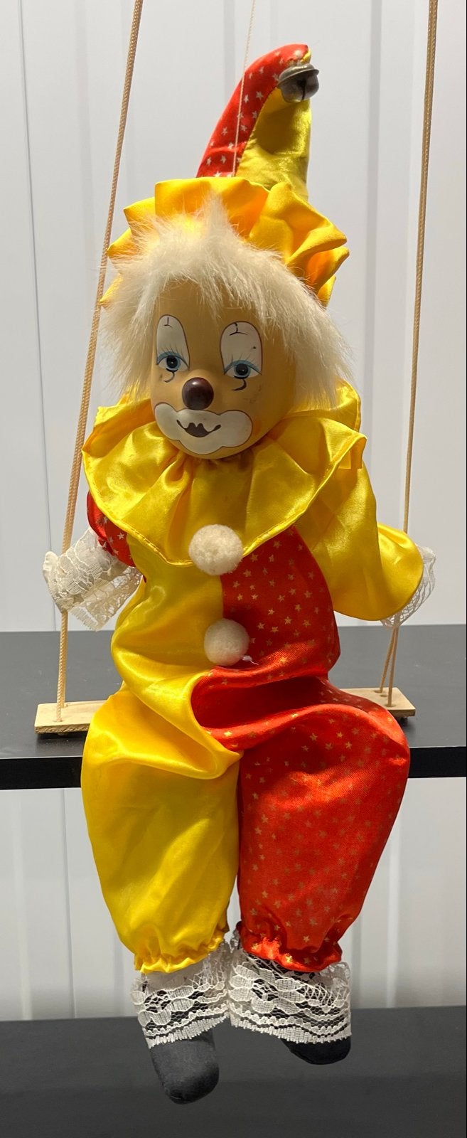 Marionette Clown Pop op Schommel, Verzamelen, Ophalen, Gebruikt, Pop