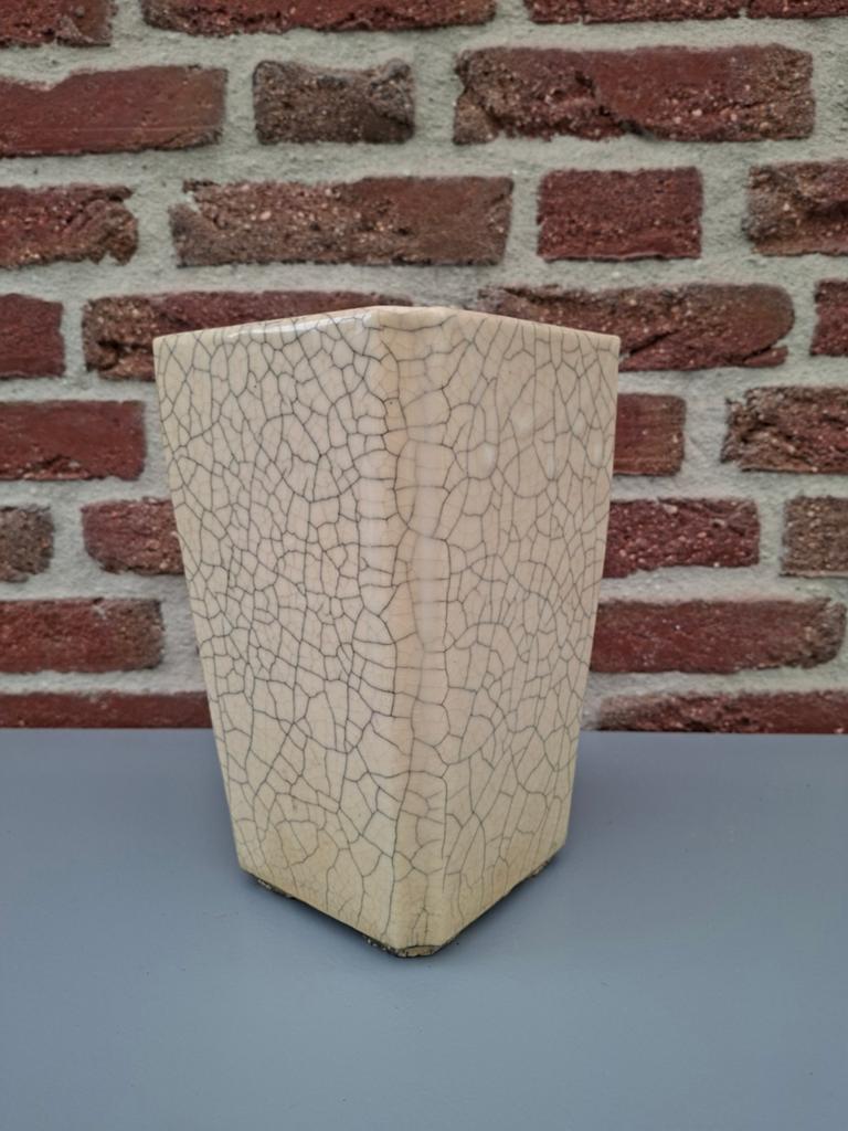 Raku gestookte bloempot, Tuin en Terras, Bloempotten, Ophalen, Gebruikt, Rond, Aardewerk