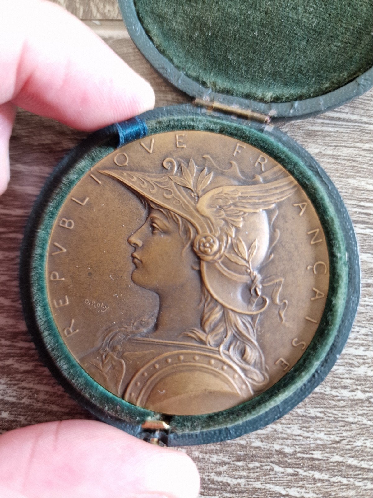 Zeldzame Medaille Exposition de Hanoï 1902 - O. Roty + Doos, Postzegels en Munten, Verzenden, Brons