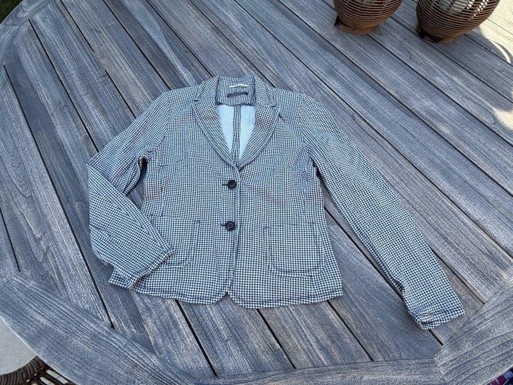 René Lezard blazer ruit, Maat 38/40 (M), Zwart, Ophalen of Verzenden, Zo goed als nieuw