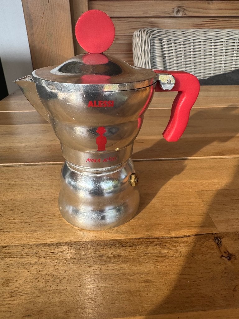 Moka alessi koffiemaker, Ophalen, Zilver, Zo goed als nieuw, Metaal