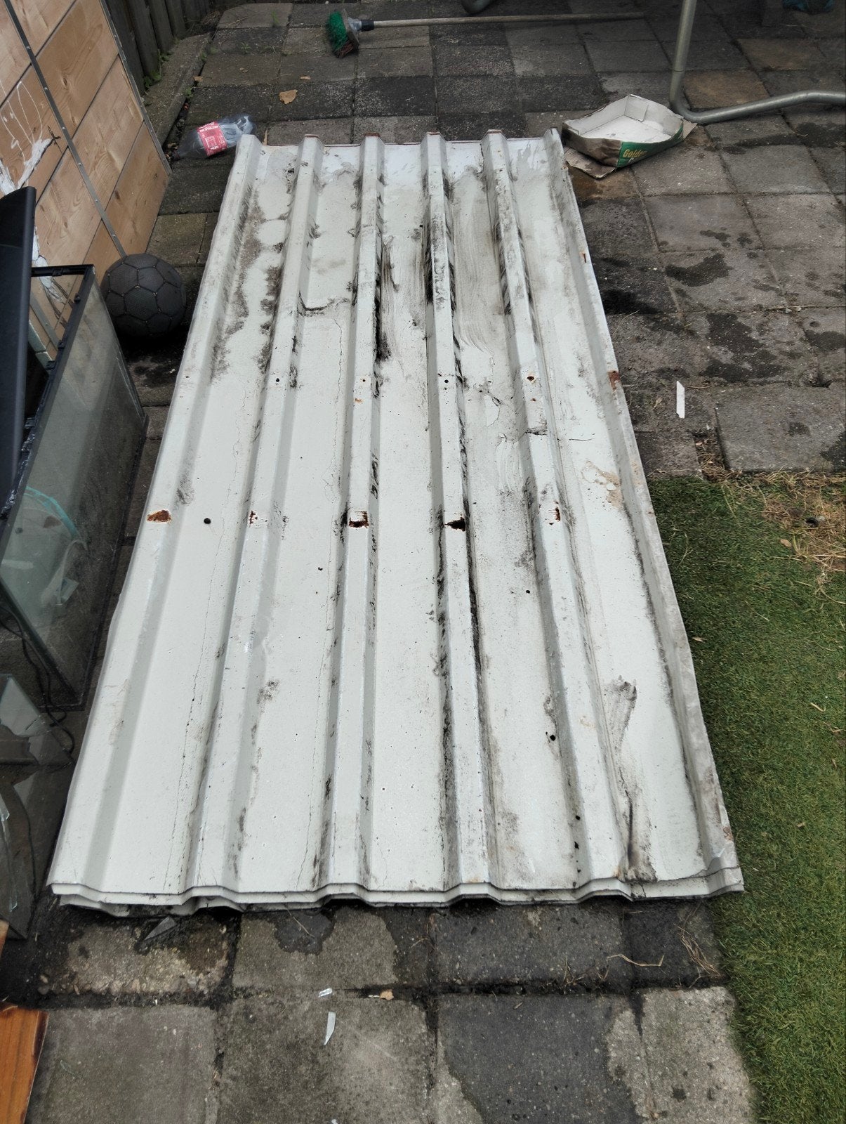 Golfplaten, gebruikt, 250 lang 1 meter breed werkend, Doe-het-zelf en Verbouw, Platen en Panelen, Ophalen, Gebruikt, Overige materialen