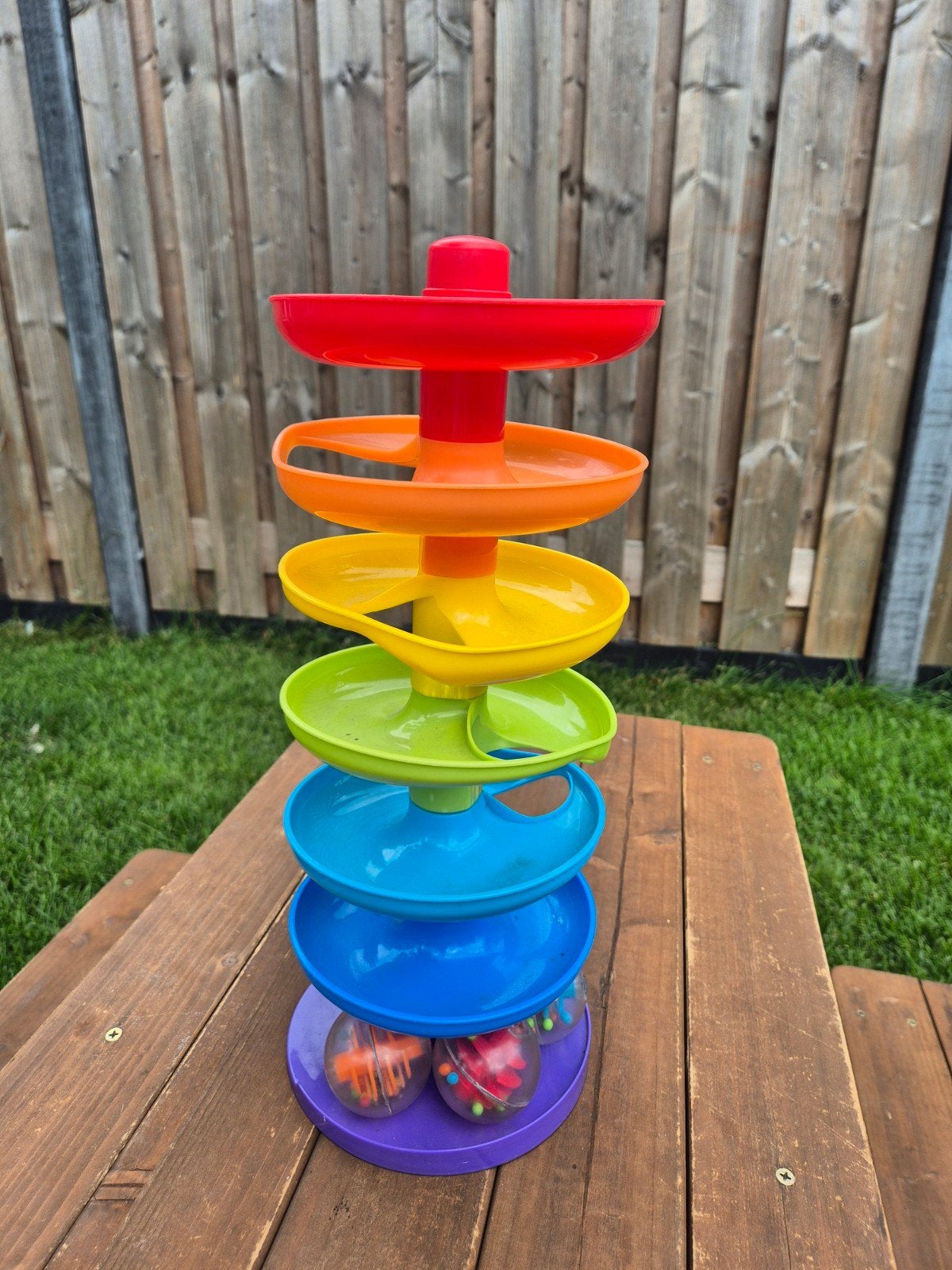 Vrolijke ballenbaan met 2 rammelballen, Ophalen, Zo goed als nieuw, Overige typen, Met geluid