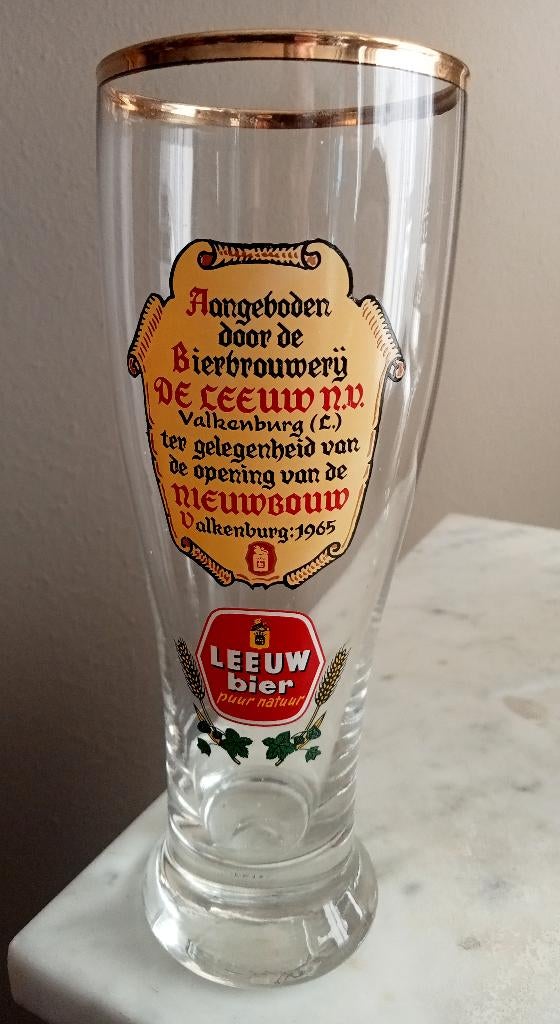 3 VINTAGE LEEUW BIER GLAZEN, Ophalen of Verzenden, Zo goed als nieuw, Glas of Glazen, Overige merken
