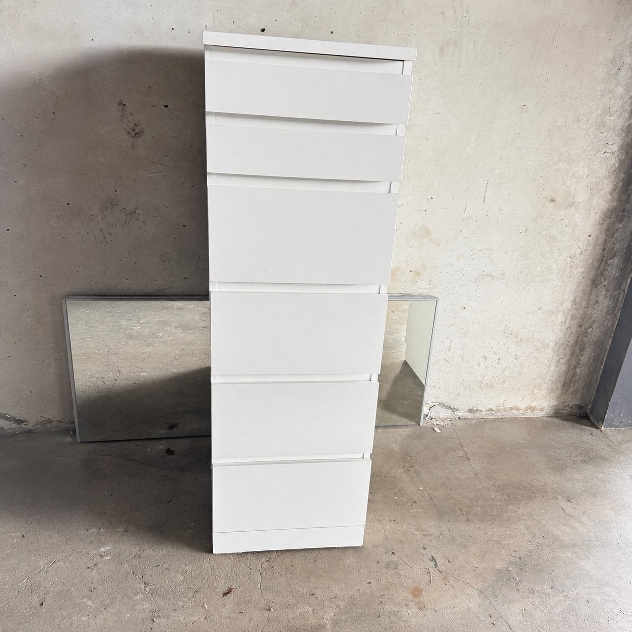 IKEA Malm ladekast met 6 lades en spiegel, Ophalen, Gebruikt, 5 laden of meer, 100 tot 150 cm