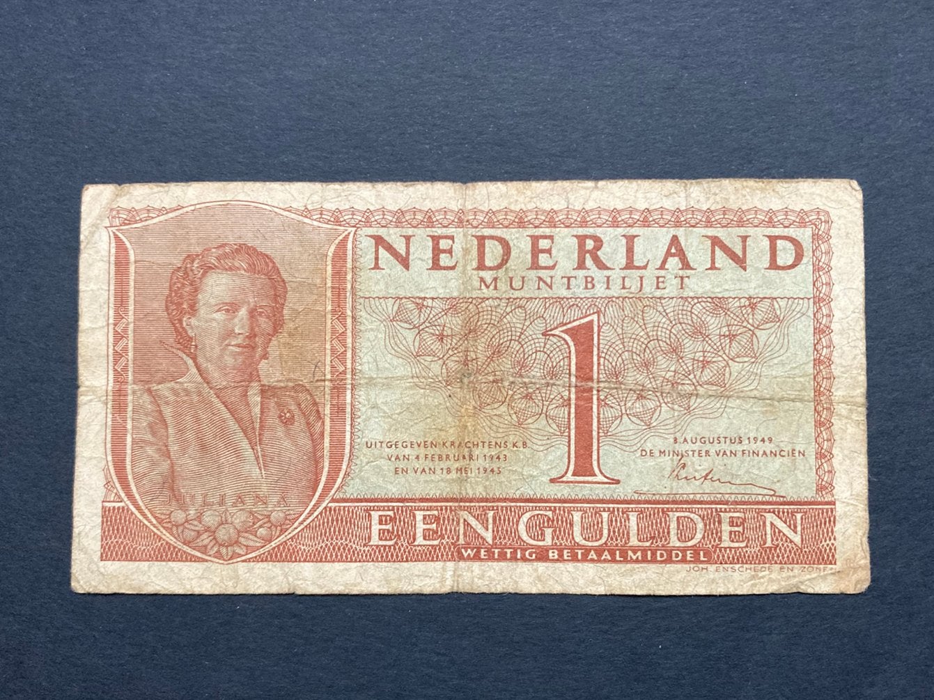 1 gulden 1949 Juliana, Postzegels en Munten, Bankbiljetten | Nederland, Ophalen of Verzenden, 1 gulden, Los biljet