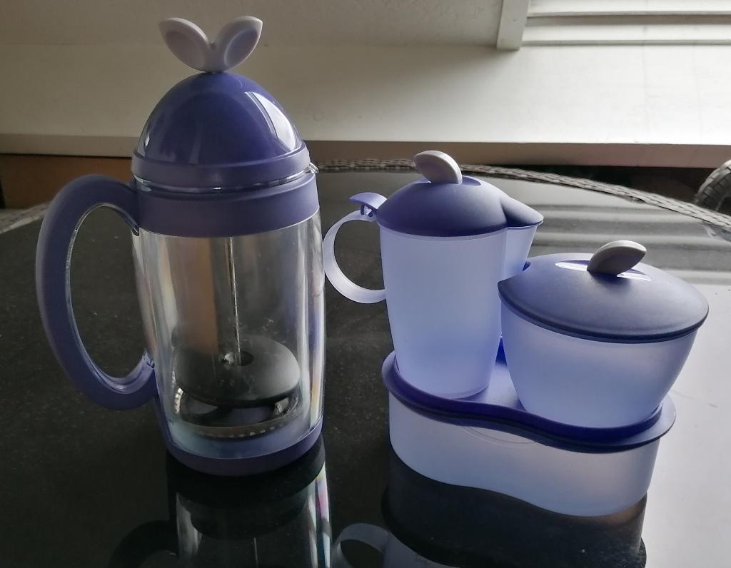 Tupperware koffiekan met franse pers., Ophalen, Zo goed als nieuw, Blauw, Overige typen