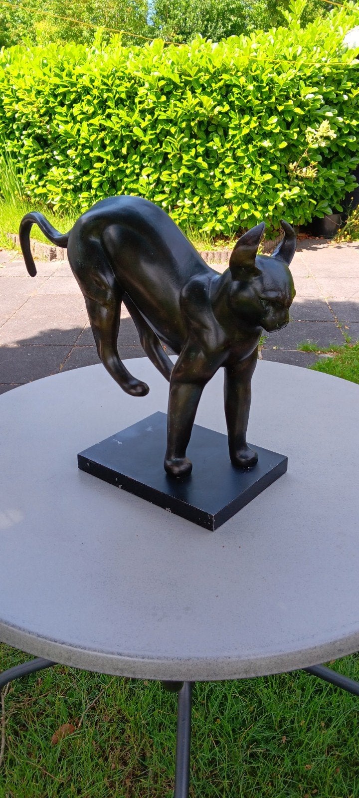 Bronzen kat of Lynx, Ophalen, Brons