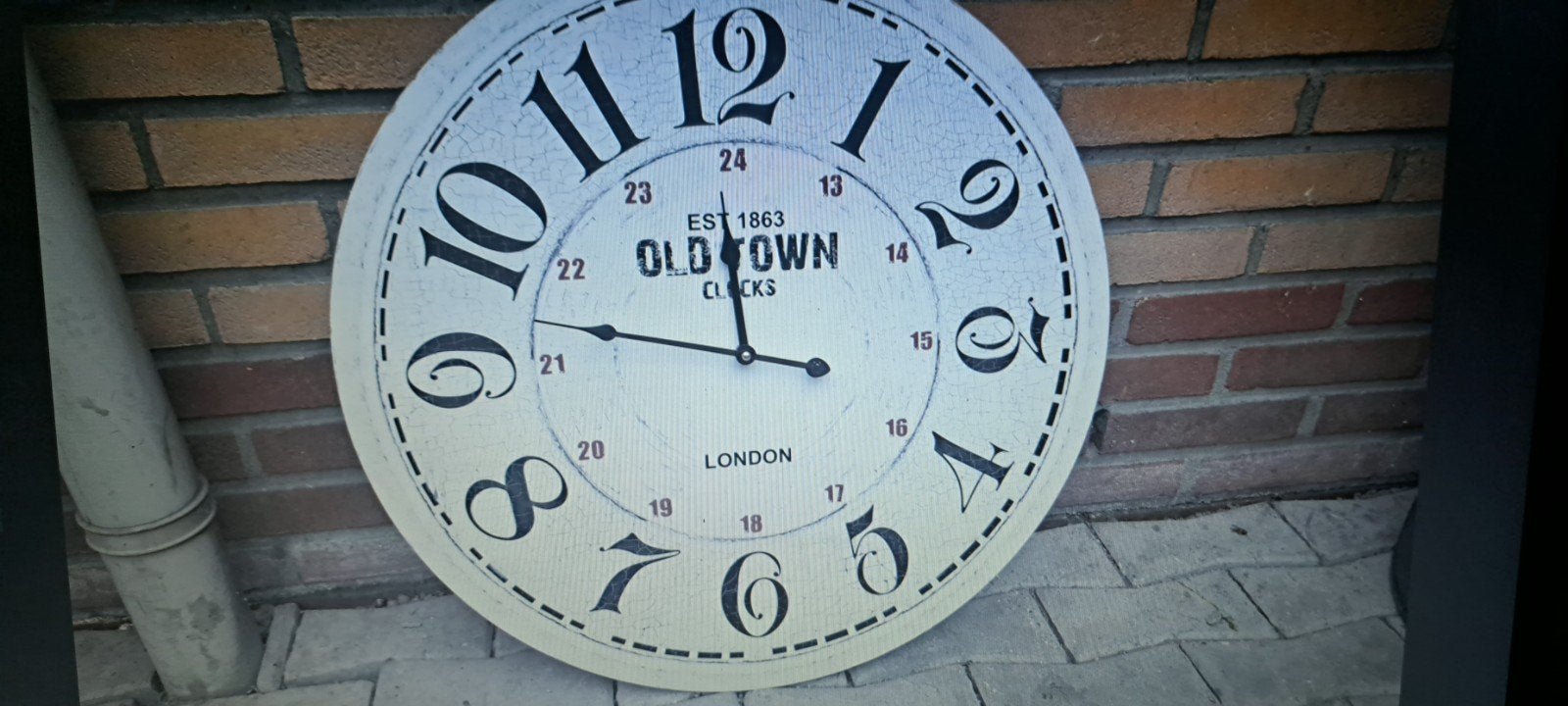 Grote wandklok 'Old Town Clocks London' - Vintage stijl, Wandklok, Analoog, Nieuw, Ophalen of Verzenden