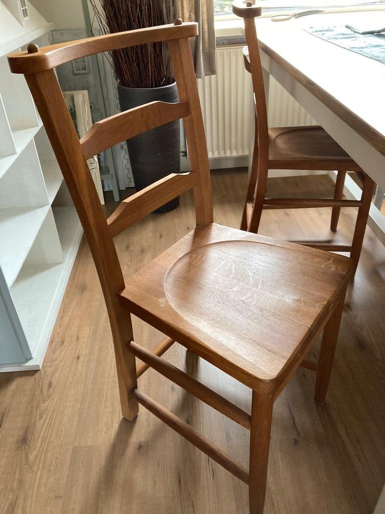 3 teak eetkamerstoelen 20 euro p/sLaura Ashley 1 wit + tafel, Ophalen, Gebruikt, Wit, Vijf, Zes of meer stoelen