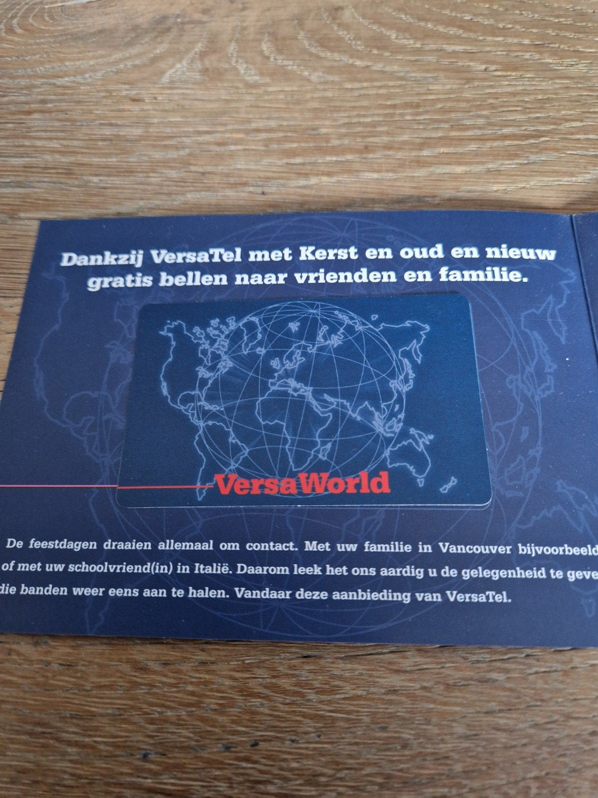 Telefoonkaart prepaid Nederland nieuw VersaWorld, Ophalen of Verzenden, 1980 tot heden, Nederland