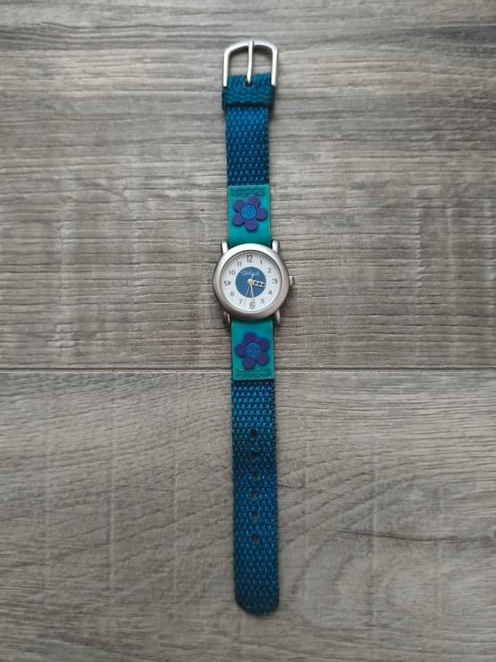 Claudio Calli meisjes horloge met canvas band, Ophalen of Verzenden, Gebruikt, Blauw, Meisje