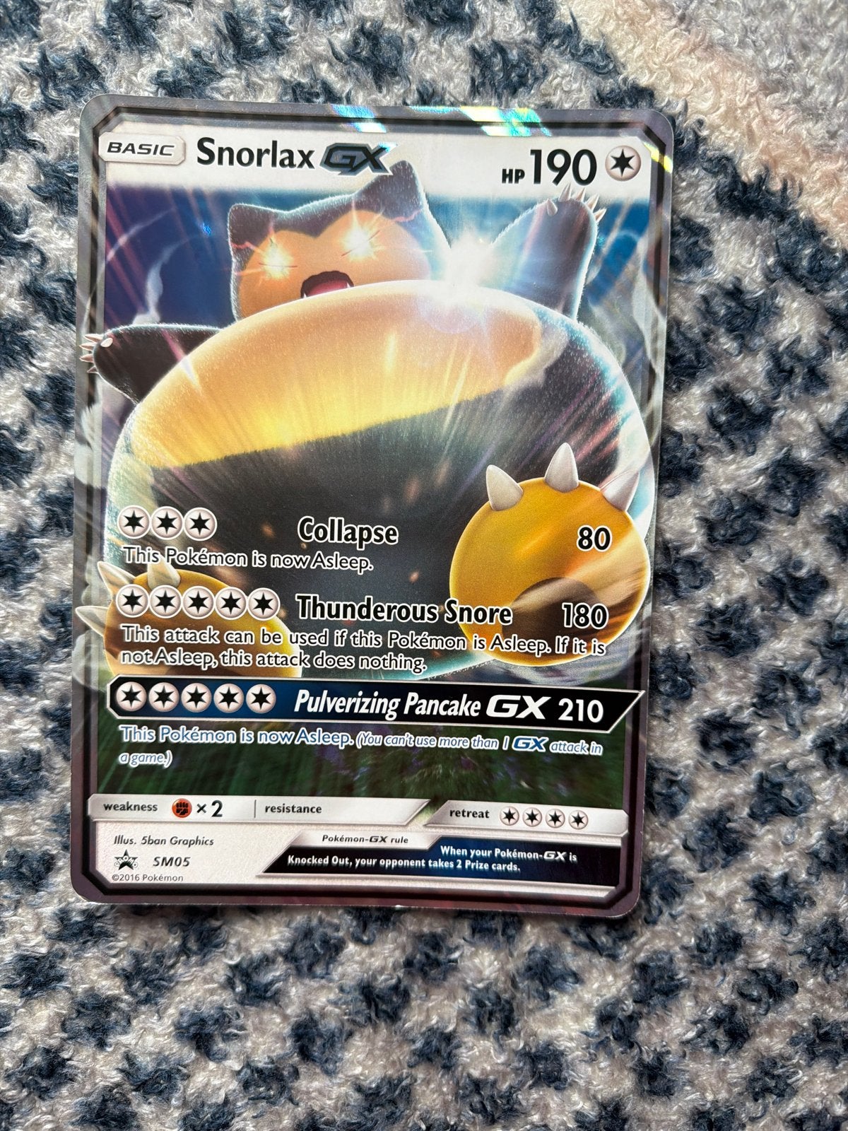 Pokemon kaart Snorlax GX SM05, Ophalen of Verzenden, Zo goed als nieuw, Losse kaart