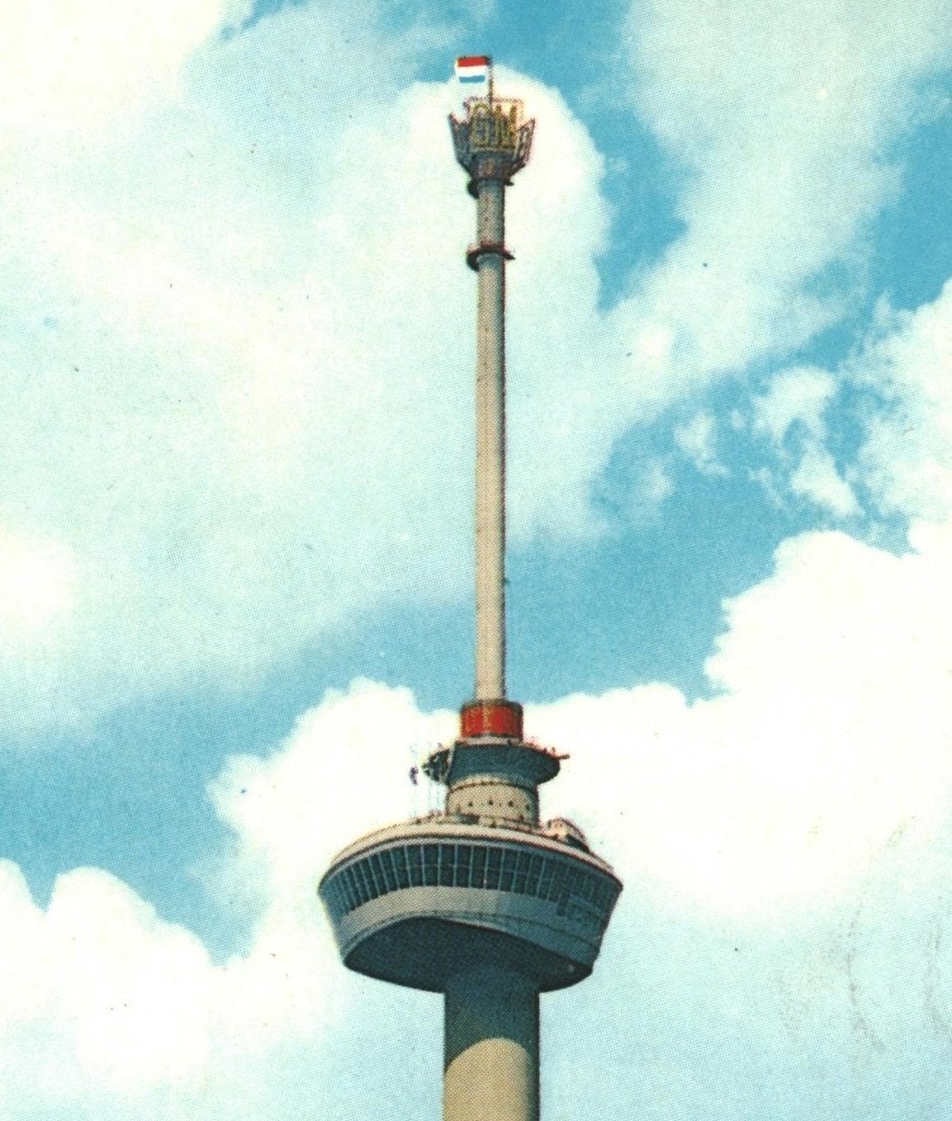 988409 Rotterdam 1971 Wederopbouw Euromast Gelopen met zegel, Ophalen of Verzenden, 1960 tot 1980, Gelopen, Zuid-Holland