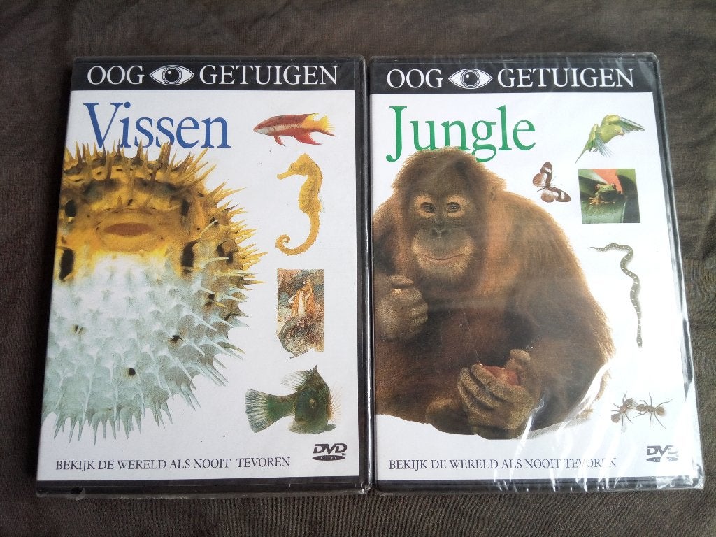 2 x Ooggetuigen dvd - Vissen / Jungle, Alle leeftijden, Ophalen of Verzenden, Zo goed als nieuw, Natuur