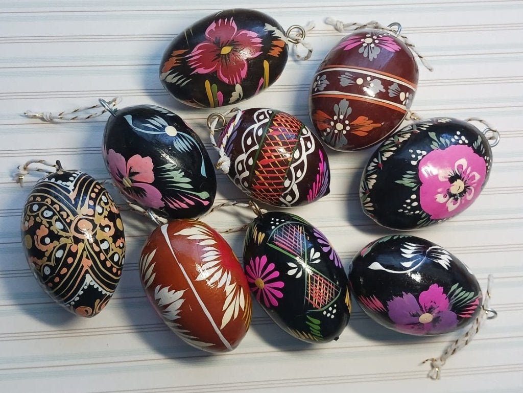 Pysanky Oekraïense handbeschilderde eieren van hout, Ophalen of Verzenden, Zo goed als nieuw