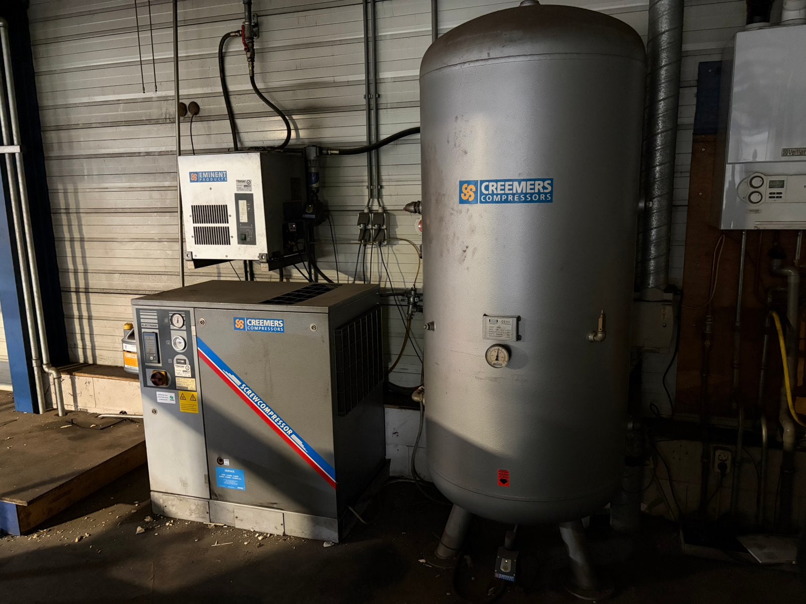 Creemers compressor met grote tank en droger, 100 liter of meer, Ophalen of Verzenden