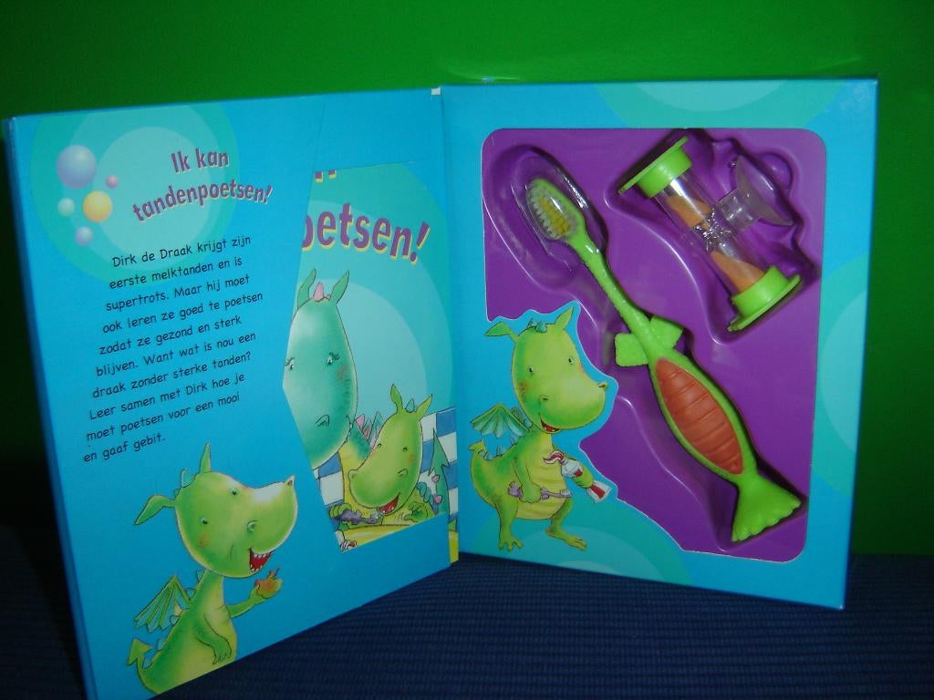 kind tandenpoets set met boekje en zandloper, Kinderen en Baby's, Ophalen of Verzenden, Nieuw