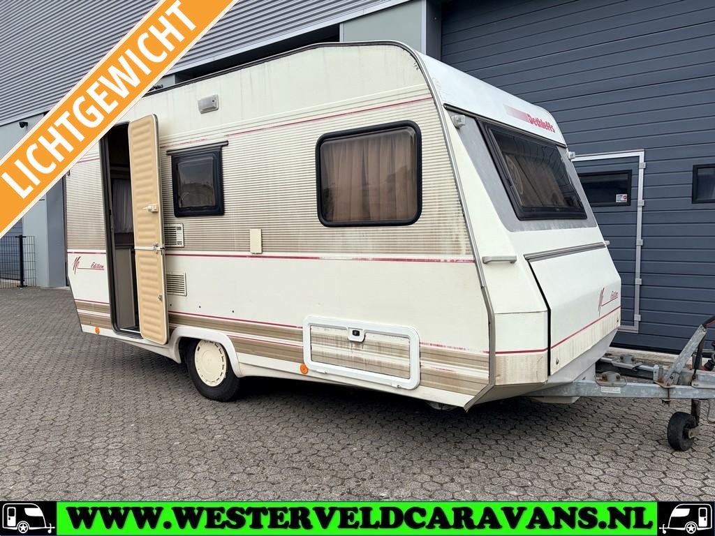 Lichtgewicht Dethleffs Edition 430 T + LUIFEL + 4-PERSOONS, Caravans en Kamperen, Kachel, Dwarsbed, Bedrijf, Treinzit